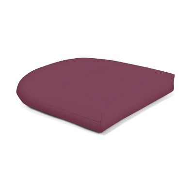 Casual Cushion Solid Sunbrella Fabric 1-Piece Indoor/Outdoor Wicker Seat Pad Cushion, 19.5"W x 19.5"L