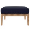 Modway Clearwater Patio Ottoman – Outdoor Teak Wood Footrest with Slatted Top - 3 of 4
