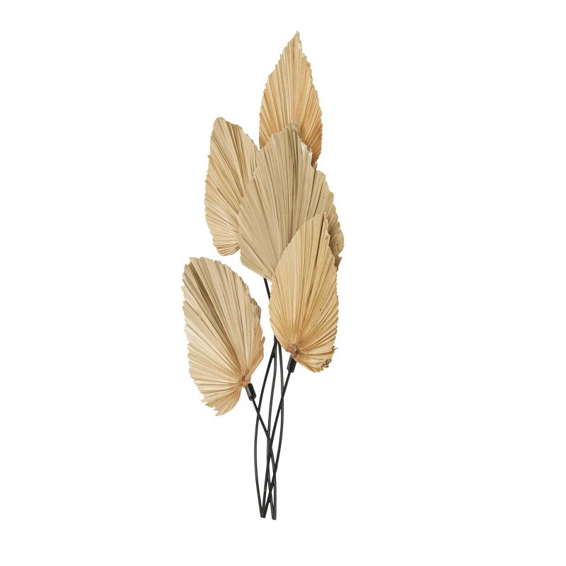 Olivia &#38; May 40&#34;x23&#34; Metal Leaf Layered Wall Decor with Palm Leave Accents Brown, 5 of 8