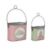Transpac Metal Merry Christmas Containers Set of 2 Decorative Sculptures for Holiday Tabletop Indoor Use - 2 of 3