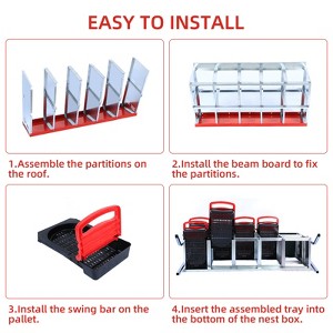 8 Compartments Nesting Box for Chickens Egg Laying, Heavy Duty Metal Poultry Nest Box with Roll Out Egg Collection, Swing Perch, Vented Holes - 1 of 4