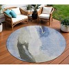 Denim Blue And Gray Abstract Washable Indoor Outdoor Area Rug - 2 of 4