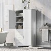 MAYEERTY White Tall Wide Storage Cabinet with Doors 3 Drawers for Bathroom Office - 2 of 4
