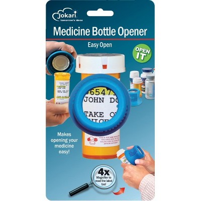  Jokari Easy Open Prescription Medicine Bottle Opener and Built  in Magnifying Glass 3 Pack. Helps Read Medical Pharmacy Label Print to  Ensure Taking Correct Pills and Dosage. Unscrews Caps Easily Too. 