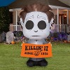 Gemmy Halloween Inflatable Michael Myers With Banner, 5 Ft Tall, Multi ...