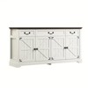 Dyonery 65 Inch Large Buffet Storage Cabinet with 3 Drawers and 4 Doors Coffee Bar Bar Cabinet, White/Gray. - 2 of 4