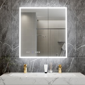 30 in. x 32 in.Built-in or wall-mounted Defogging and Dimming Mirror Cabinet Adjustable Shelf with Outlet and USB - 1 of 4