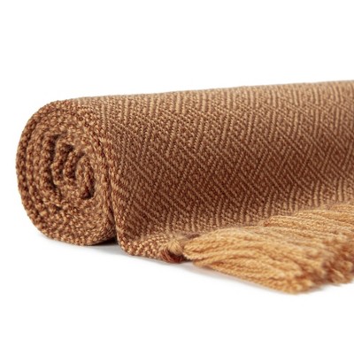Toddler Brown Knitted Fringe Throw Blanket