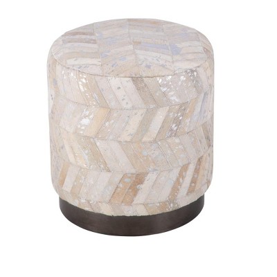 Carolina Chair  Table Handwoven Dionysus Silver Shevron Ottoman