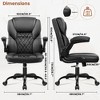 KERDOM Office Chair Computer Desk Chair PU Leather Swivel Executive Task Chair with Adjustable Height, Black - 2 of 4