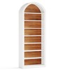 Resenkos Bookshelf, Bookcase Standing Shelf Unts,78.7" Bookshelf, Wooden Arched Bookcase Display Shelving Unit,White - 2 of 4