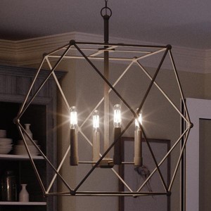 Urban Ambiance Luxury Contemporary Chandelier,  19"H x 23.5"W,  Midnight Black Finish, UHP2703 - 1 of 4
