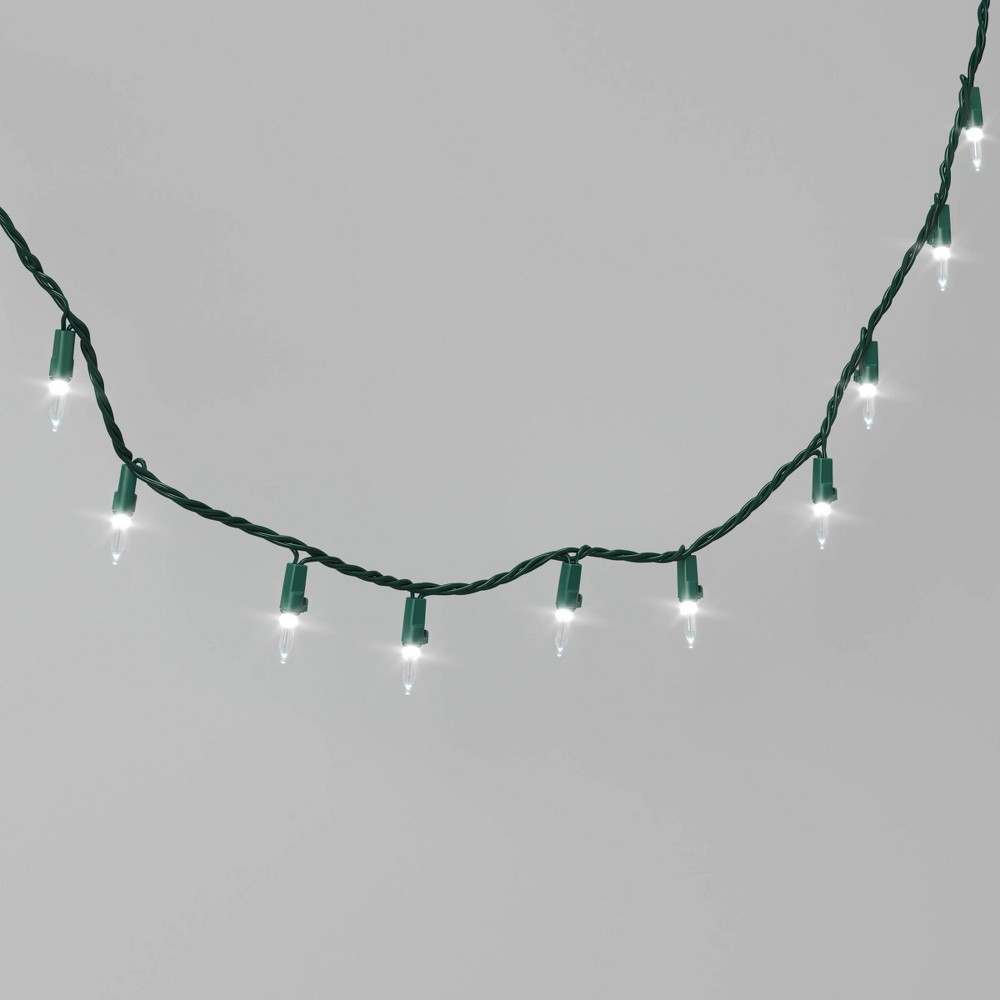 Photos - Floodlight / Street Light 100ct LED Smooth Mini Christmas String Lights Warm White with Green Wire 