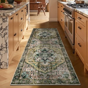 AMERLIFE Area Rug, Machine Washable Vintage Carpet with Non-Slip Backing, Soft Rug for Living Room, Bedroom, Hallway Use - 1 of 4