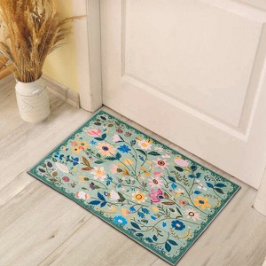 Maxax Washable Rug,Small Area Rug,Non Slip Front Door Mat,Low Pile Kitchen Mats for Floor, Entrance, Bedroom, Kitchen, Laundry, Bathroom, Beige - 1 of 4