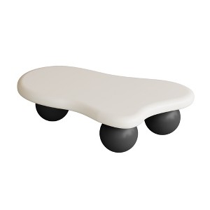 GDFStudio Dominic 40" Cloud Shaped Wood Top Coffee Table with Ball Plastic Legs - 1 of 4