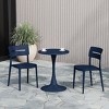 WestinTrends Playa Outdoor Modern Stackable Plastic Patio Dining Chairs (Set of 2) - 2 of 4