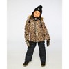 Deux par Deux Girl Two-Piece Play Snowsuit with Animal Print Jacket Black - 2 of 4