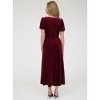 August Sky Women's Scoop Neckline Crush Velvet Midi Dress - 2 of 4
