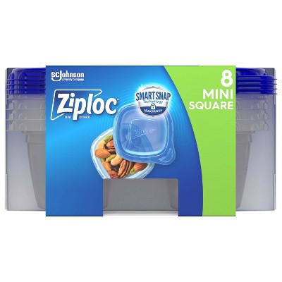 Ziploc One Press Seal Extra Small Square Container - 8 ct