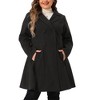 Agnes Orinda Women's Plus Size Trench Notch Lapel Double Breasted A Line Pockets Pea Coats - 2 of 4