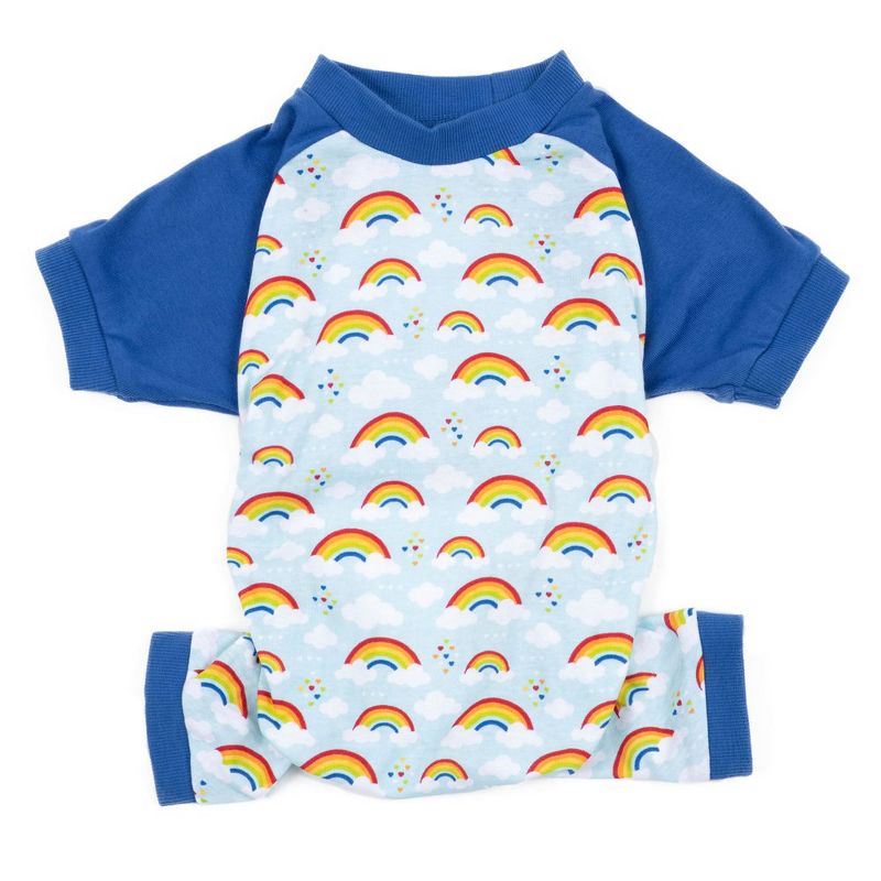 Leveret Dog Cotton Pajamas Rainbow Blue XL, 1 of 5