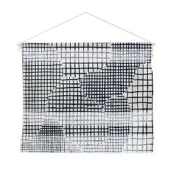 Alisa Galitsyna Dark Blue Grid Pattern Fiber Wall Art - Society6