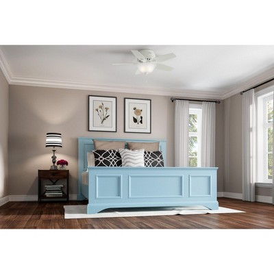 Hunter Fresh White Newsome Lighted Ceiling Fan Fresh White Finish 42" Blades with Light Kit for Low Ceilings