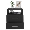 NicBex Nightstand with 2 Drawers,Modern Side Table with Metal Handles,Bedside Table for Bedroom,Living Room,White/Black/Gray - image 4 of 4