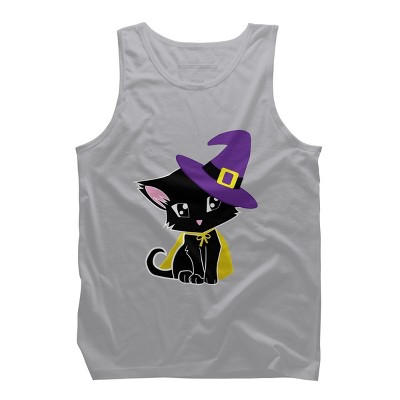 Men's Design By Humans Halloween Cat By AdrianaOliveira Tank Top