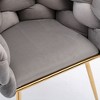 Couch Accent Chair Modern Comfy Velvet Upholstered Barrel Chairs Metal Chair Foot Soft Lining Single Vanity Sofa Armchair for Living Room Office - 4 of 4