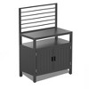 Outdoor Kitchen Storage Cabinet, Aluminum Kitchen Island With 2 Door Wall Hanging, Freestanding Waterproof Grill Storage Cabinet For Patio Backyard - 2 of 4