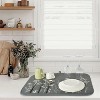 LunaLulinlk 24" x 18" Dish Drying Mat Set of 2 Microfiber Dish Drainer/Rack Pads with Hanging Loop Gray and White Plants - 4 of 4