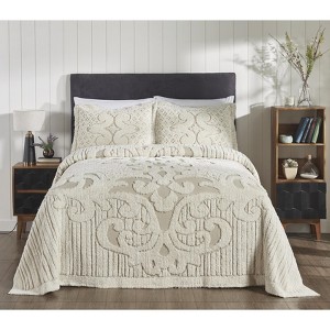 Set of 2 Twin Serenity Collection 100% Cotton Tufted Unique Luxurious Bedspread Set Beige - Better Trends - 1 of 4