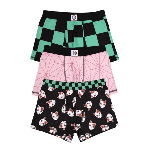 Demon Slayer Character Patterns Men's 3pk Boxer Briefs-Small - 1 of 4