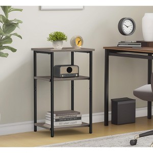 Gulches 3-Layer Coffee Table - Height-Adjustable Small Side Table with Storage Shelves, Space-Saving for Bedroom/Living Room/Office - 1 of 4