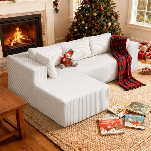 Large L-Shape Corner Sofa, 105" Modular Sectional - Freestanding Couch with Deep Seat, Zero Assembly Required for Modern Living Space - 1 of 4