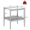 LOVMOR 2-Tier Tempered Glass End Table Set of 2, Rectangle Coffee Tabletop with MDF Layer, Modern Side Table for Living Room - 3 of 4