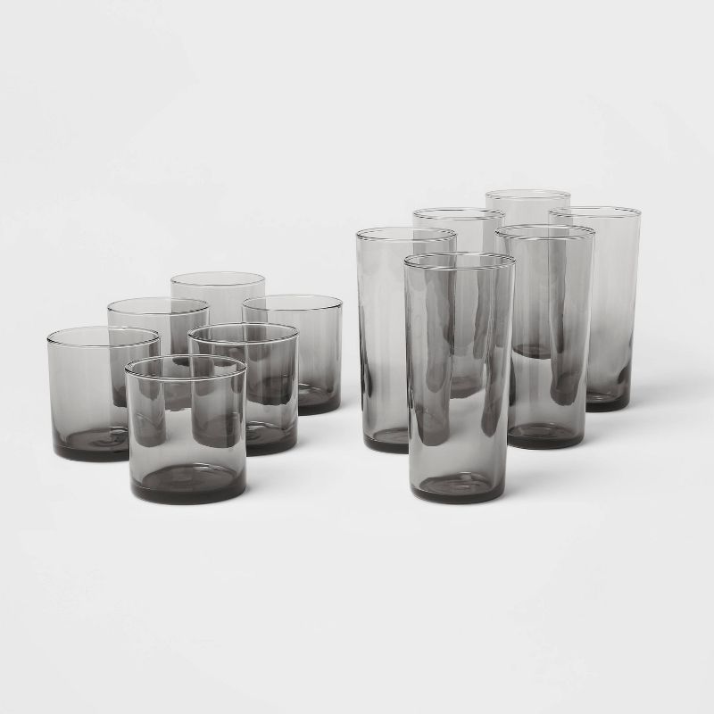 12pc Glass Ashboro Highball and Double Old Fashion Glasses Set Gray - Threshold&#8482;, 1 of 6