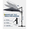 10FT Offset Patio Umbrella, 360° Rotating Round Canopy with Locking Handle, Heavy Duty Aluminum Frame & Cross Base for Balcony/Garden - 3 of 4