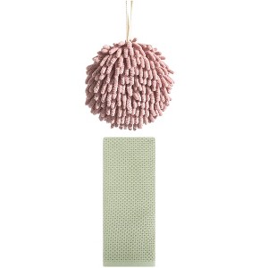 REGALWOVEN Solid Soft Absorbent Bathroom Hand Towels for Home Decor 6" x 6"/13" x 30" 2 Pcs - 1 of 4