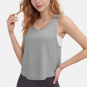 Anna-Kaci Active Women's Sleeveless Scoop Neck Cropped Tank Top for Workout and Casual Layering - 1 of 4