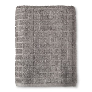 Grid Texture Bath Towel Dark Gray - Room Essentials , Silver Matte