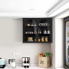 Acekool Wall-Mounted Double Glass Door Cabinet, Adjustable Shelves Storage for Kitchen, Bathroom, Living Room, Office, Pantry Organizer, White - 4 of 4
