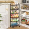 Itopfox 6-Tier Slim Rolling Storage Cart, Narrow Mobile Shelving Organizer with Wheels, Metal Wire Storage Rack for Kitchen, Bathroom, Living Room - 3 of 4