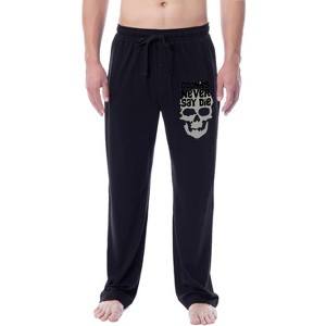 The Goonies Mens' Movie Film Never Say Die Skull Sleep Pajama Pants Black - 1 of 3