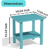 Tree City Double Outdoor Side Table, 2-Tier Weather-Resistant Patio End Table for Backyard, Porch & Pool, Durable HDPE Small Table - 2 of 4