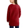 Cardigan for Girls Open Front Sweater Long Sleeve Loose Fit Sweater Jacket,Red - L - 2 of 4