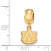 Black Bow Jewelry 14k Yellow Gold Plated Sterling Silver Auburn Tigers NCAA Bead Charm - 2 of 3