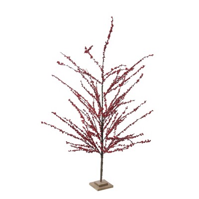 Northlight 59" Unlit Artificial Christmas Tree Festive Red Berries